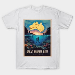 Vintage Retro Great Barrier Reef Adventure T-Shirt